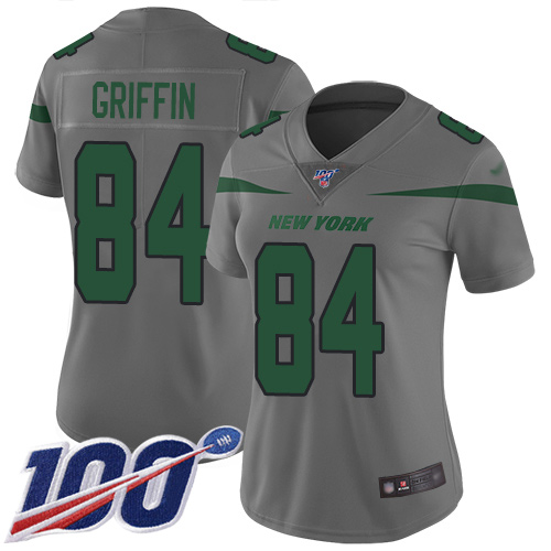 New York Jets Limited Gray Women Ryan Griffin Jersey NFL Football #84 100th Season Inverted Legend->women nfl jersey->Women Jersey